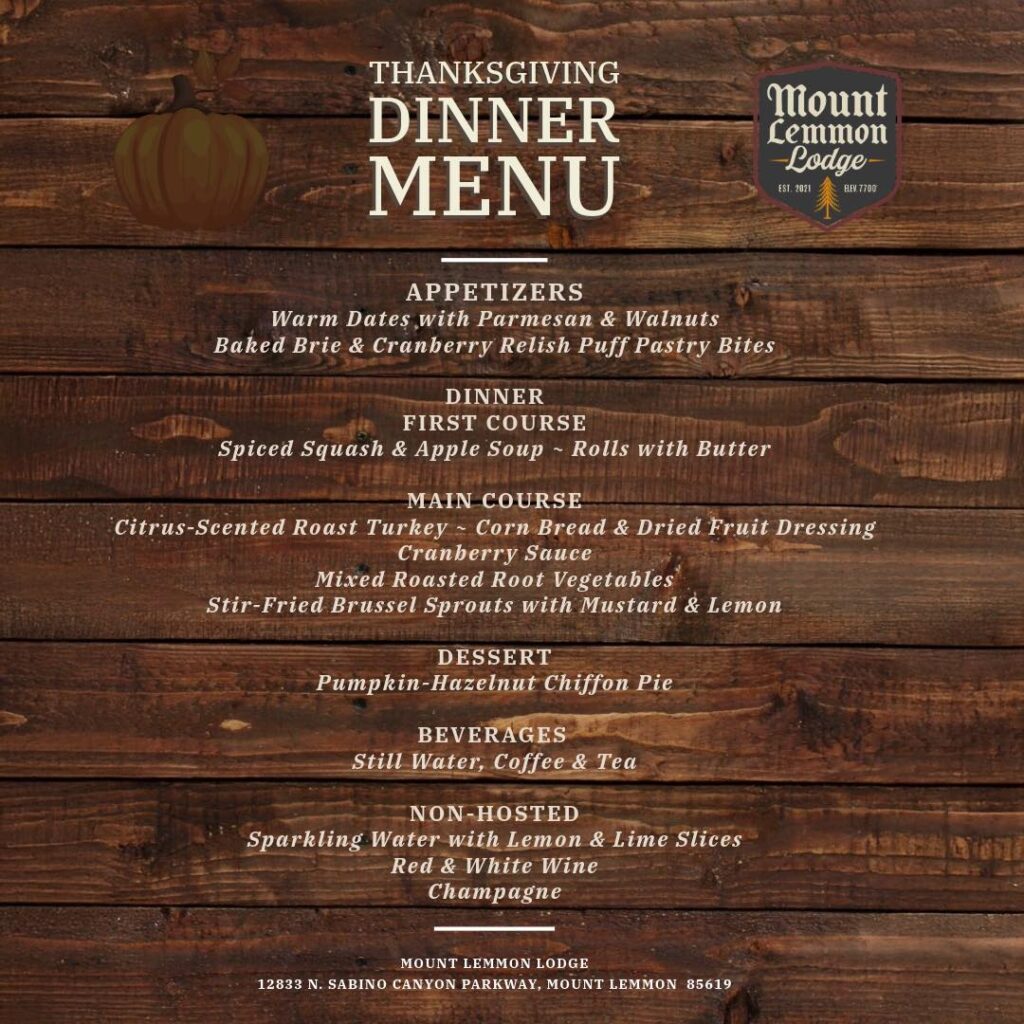 Thanksgiving 2025 menu