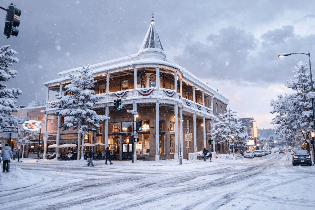 Flagstaff Arizona with snow