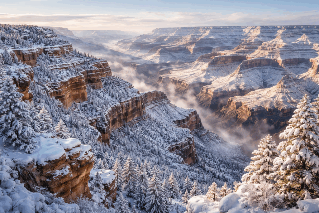 Where to See Snow in Arizona is the Grand Canyon