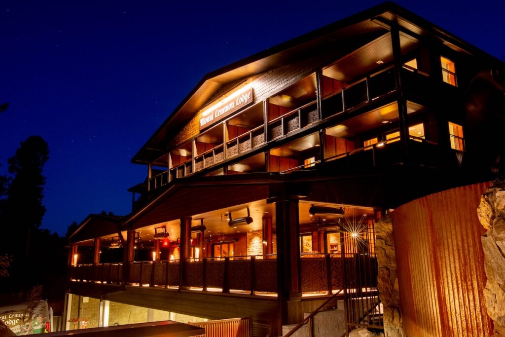 Mount Lemmon Lodge at night