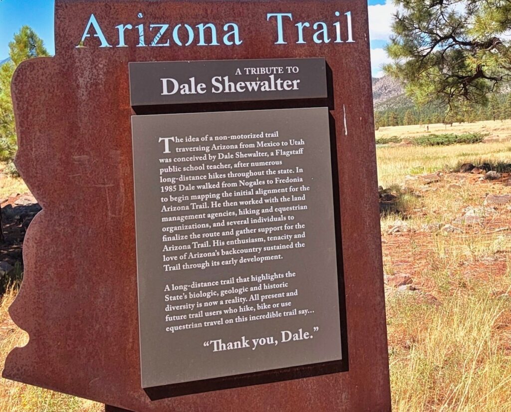 Dale Shewalter Arizona Trail tribute sign