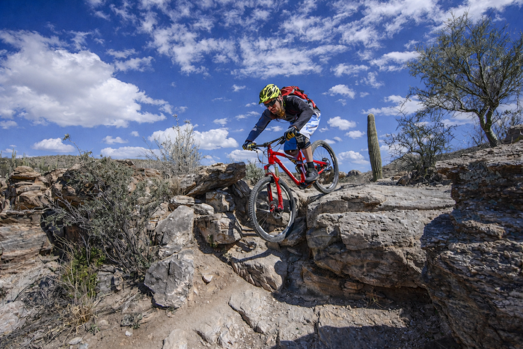 Mountain biking on the La Milagrosa trail
