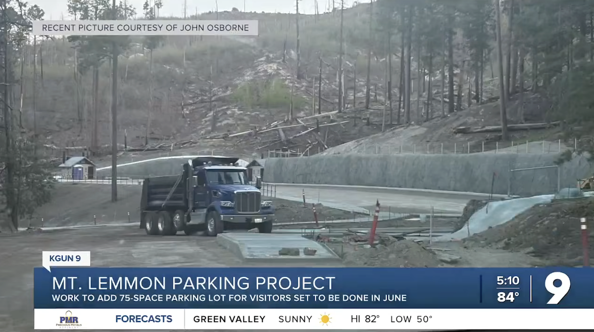 New parking lot on Mt. Lemmon