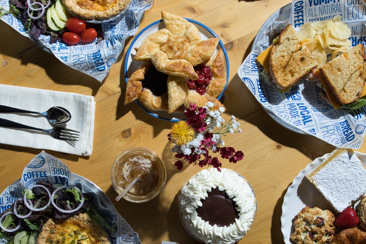 Table full of Beyond Bread items at Mount Lemmon Lodge
